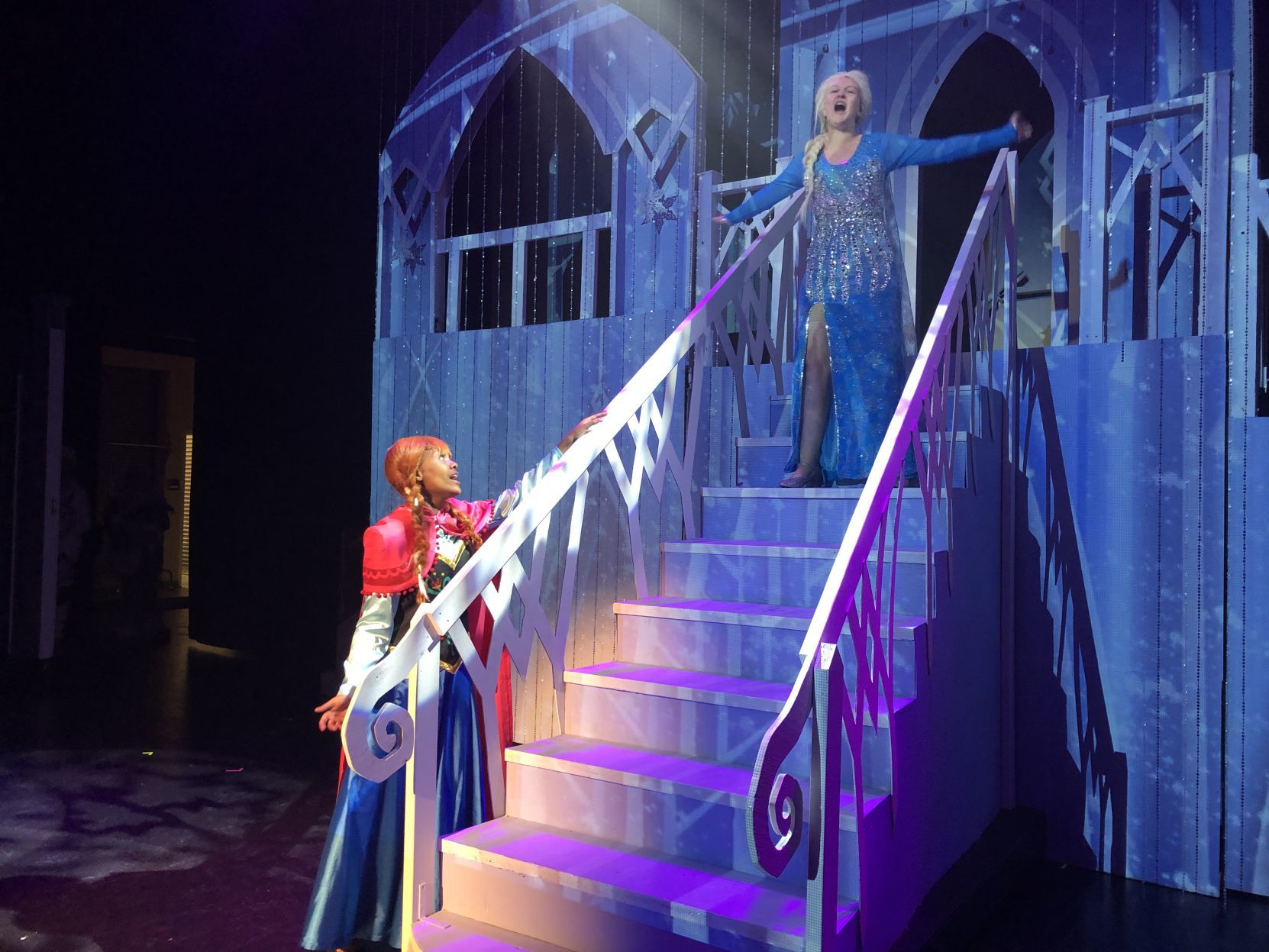 Frozen sisters at castle